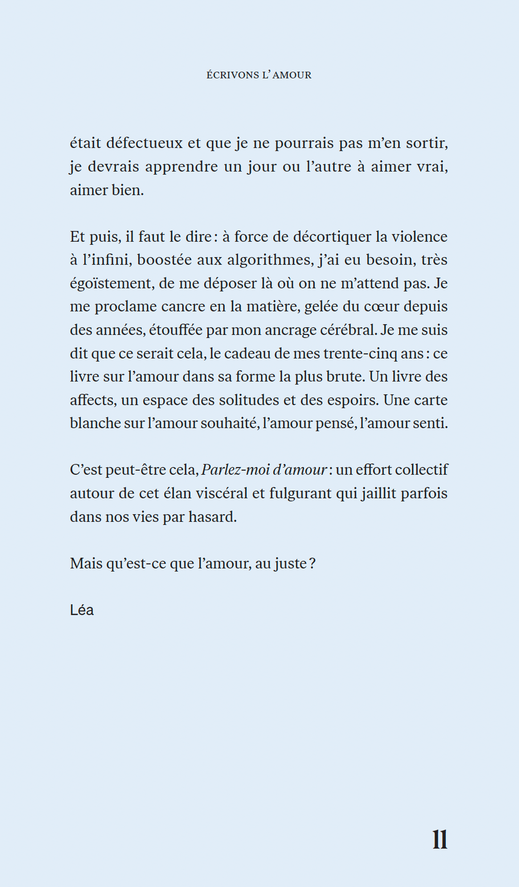 Parlez-moi d’amour - Une bluette sous la direction de Léa Clermont-Dion [LIVRE NUMÉRIQUE]