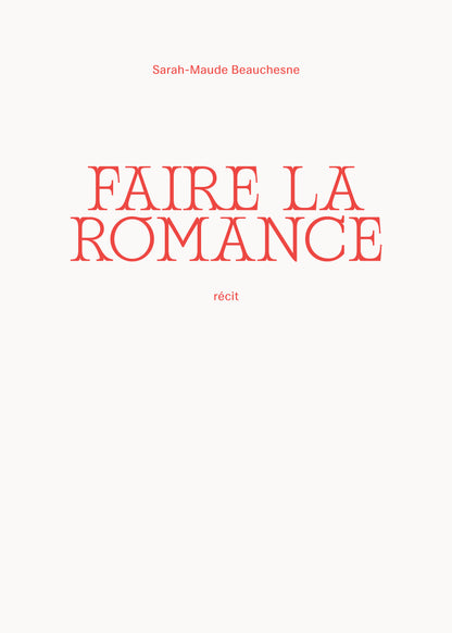 Faire la romance [PAPIER]